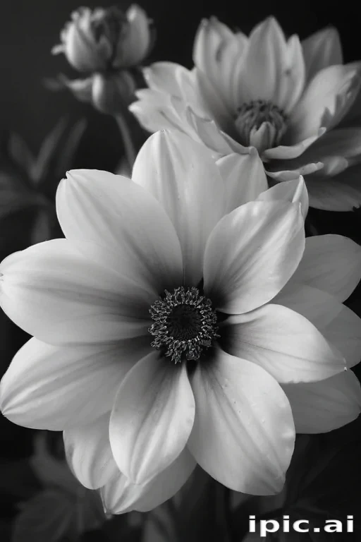 black and white flower background