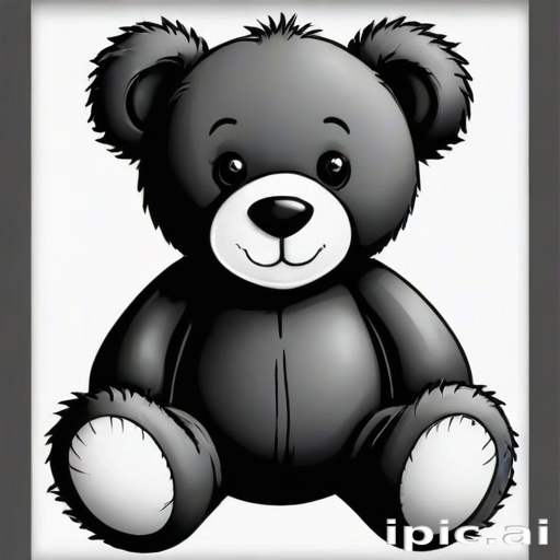 teddy bear clipart black and white