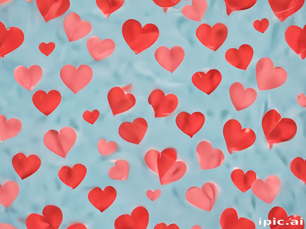 Colorful Heart Shapes Floating Against a Soft Blue Background ...