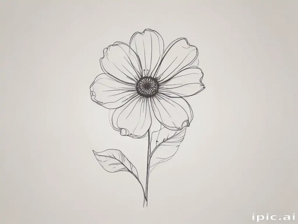 simple flower line art