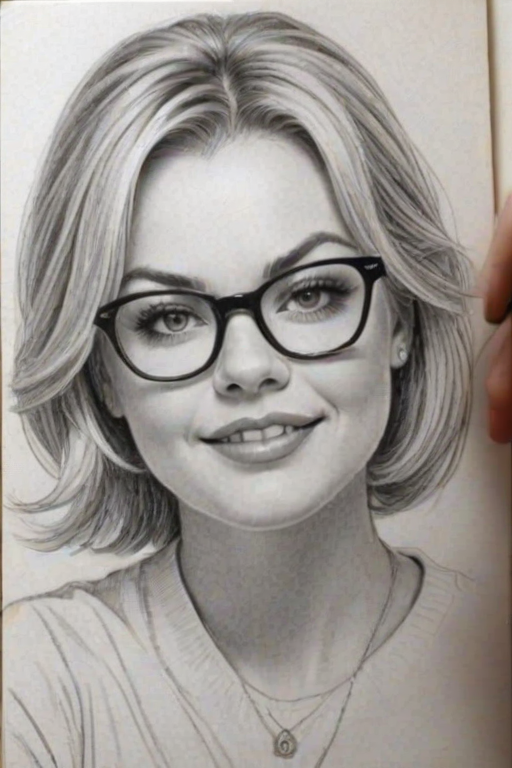 Charming Kirsten Storms, pencil sketch, portrait of Appealing woman 1959s in glasses, hair style beatnik, outline, clear lines, fine lines, 8k