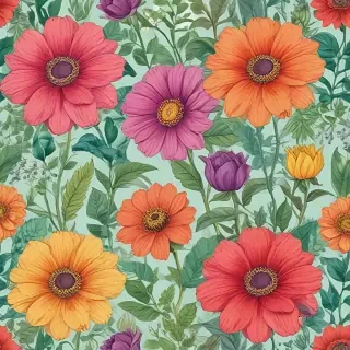 drawings of flowers in color