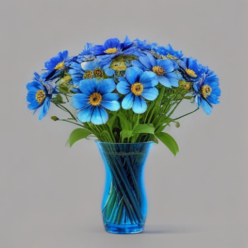 A Beautiful Arrangement of Vibrant Blue Flowers in a Glass Vase.