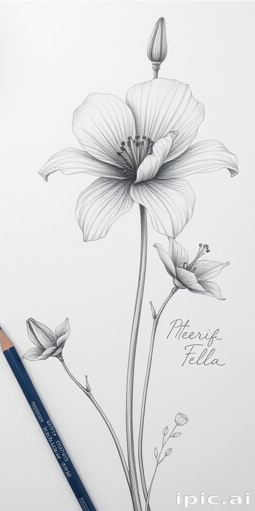 flower drawings pencil