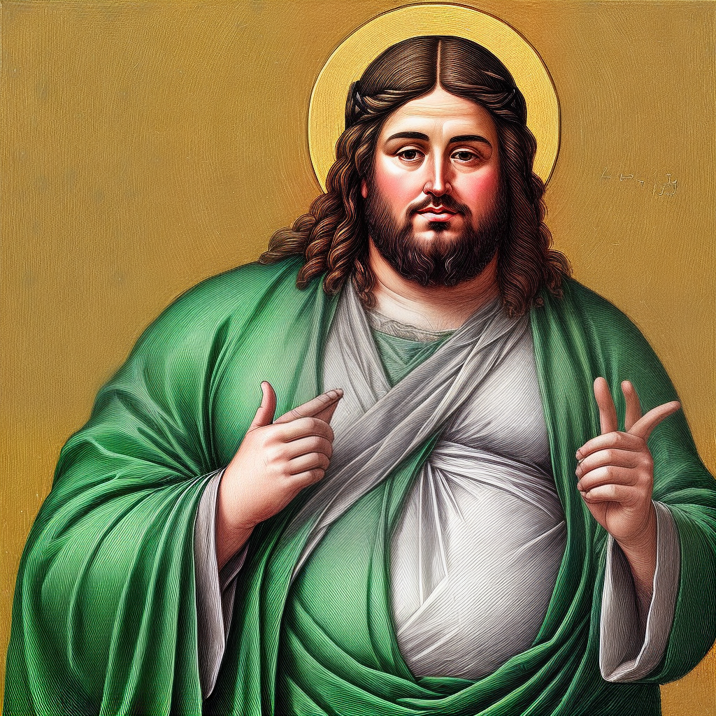 Fat Jesus Bizantine Icon