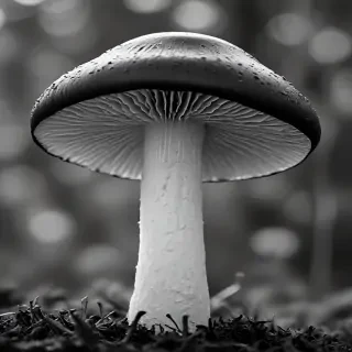 mushroom black and white