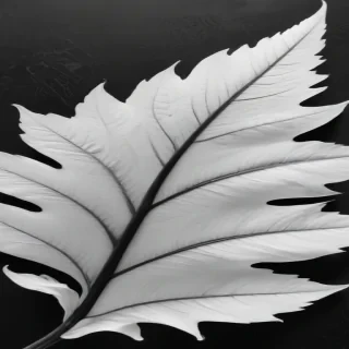 leaf white and black