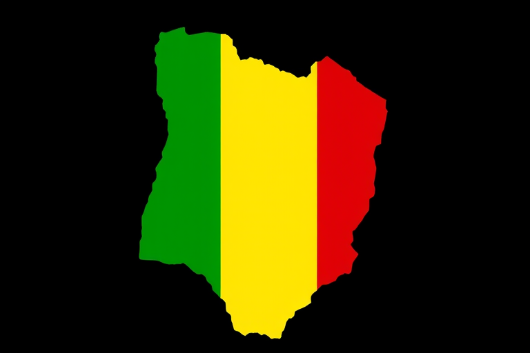 Create a high-resolution image of the map of Benin, showcasing its outline filled with vertical stripes of green, yellow, and red, captured with a DSLR camera at f/8 aperture, ISO 100, and 50mm lens, with a sharp focus and vibrant colors to enhance clarity and detail.