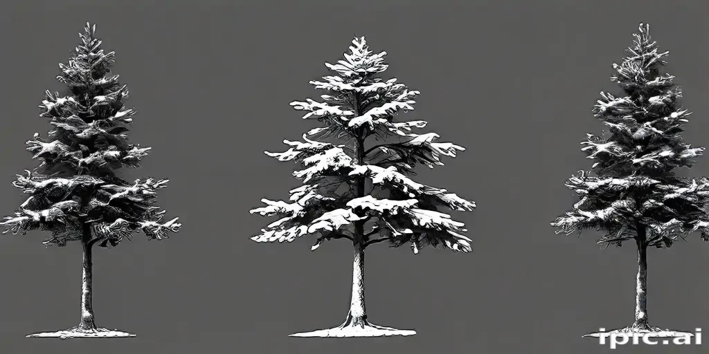 pine tree clipart black and white