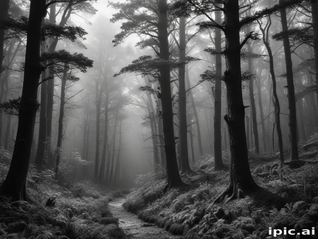 forest clipart black and white