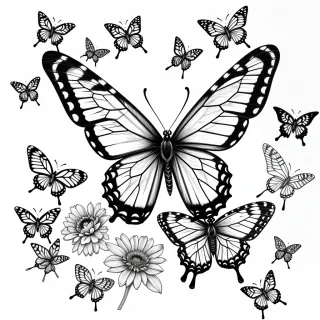 drawing butterflies
