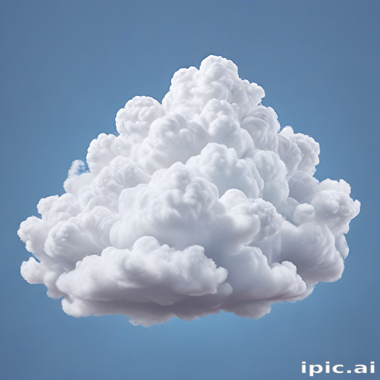 A Fluffy White Cloud Floating Gracefully Against a Clear Blue Sky.