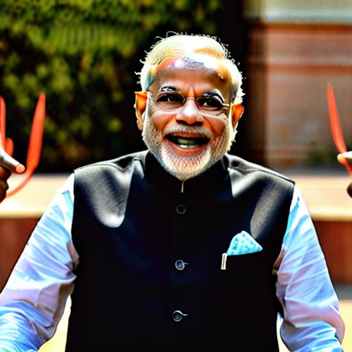 narendra modi pointing finger towards camera while laughing