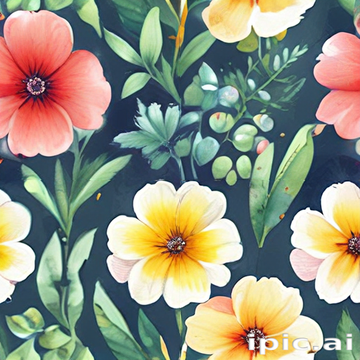 Vibrant Floral Pattern Featuring Colorful Flowers Against a Dark Background
