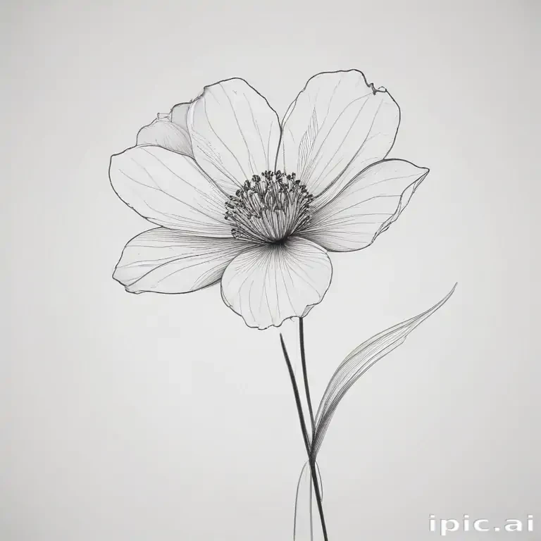simple flower line art