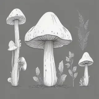 mushroom line art
