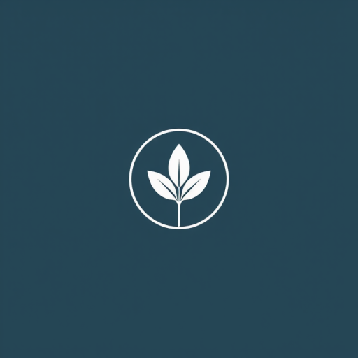 generate a minimalist logo design featuring a stylized leaf and circle, focus on a professional and clean aesthetic, use a digital camera with a 50mm lens, aperture set to f/2.8, ISO 100, shot from a straight-on view to ensure clarity and sharpness.