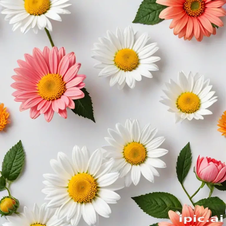 flowers with white background