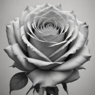 rose drawing black and white