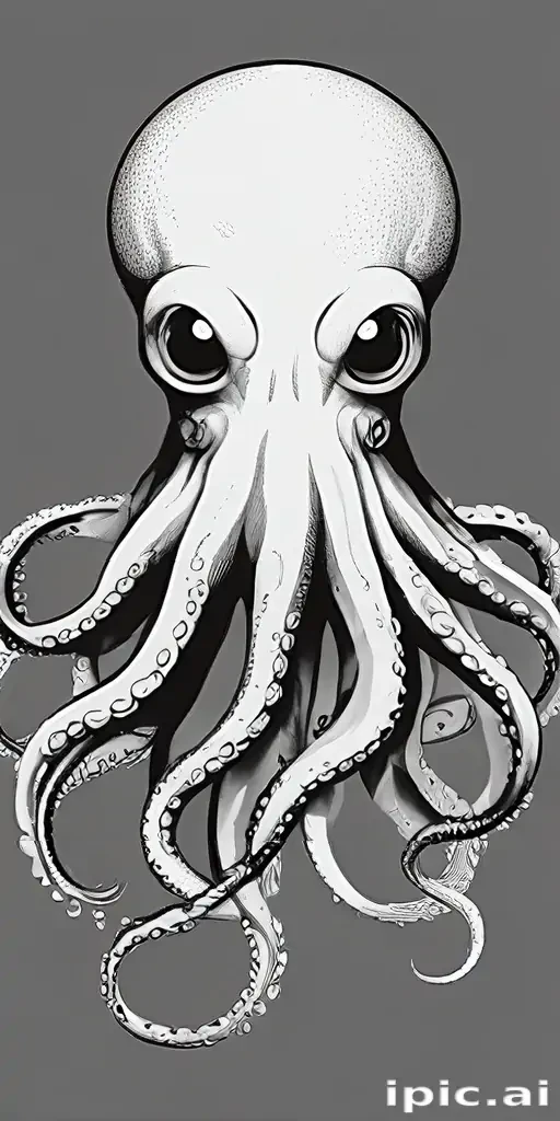 octopus clip art black and white