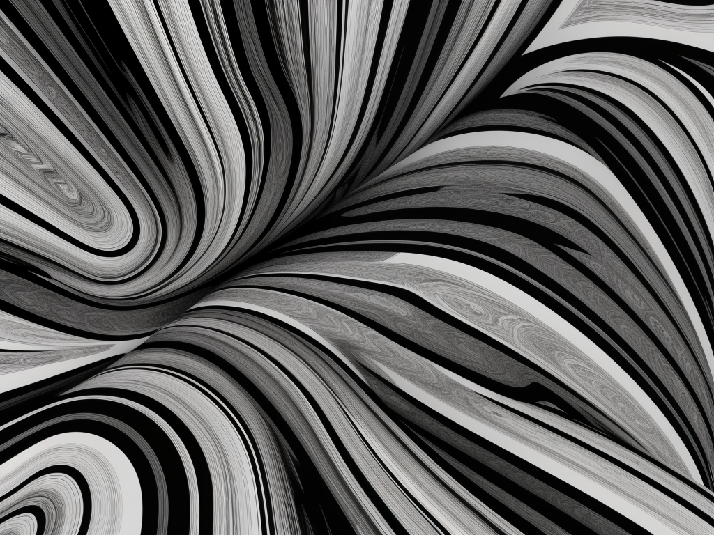 Dynamic Swirls of Black and White Creating a Mesmerizing Visual Flow