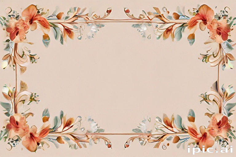 Elegant Floral Border Design Featuring Soft Pastel Colors and Delicate ...