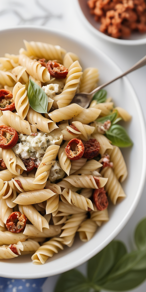 pasta salad with sundried tomato pesto