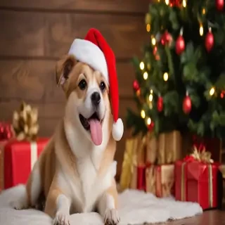 dog christmas background