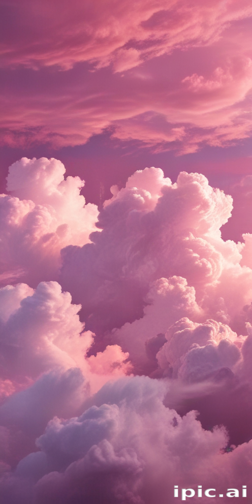 Dreamy Pink Clouds Gently Floating in a Serene Sky at Dusk