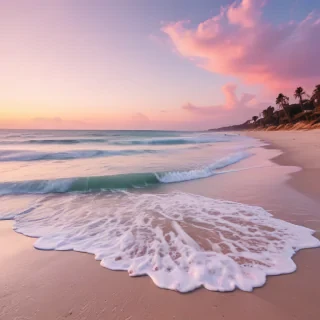 pastel pink beach wallpaper