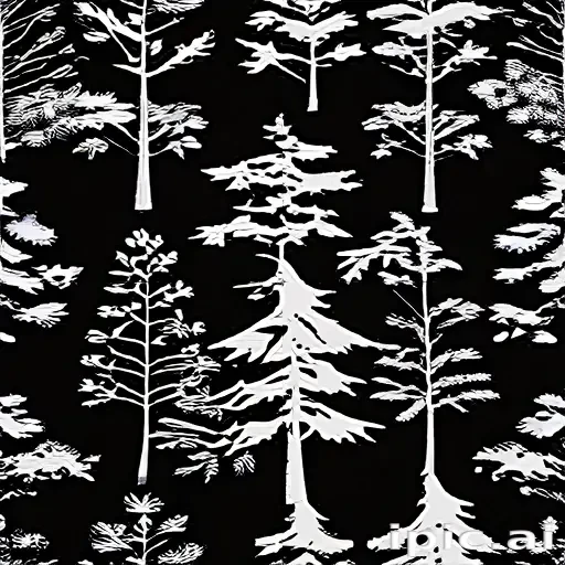 pine tree clipart black and white