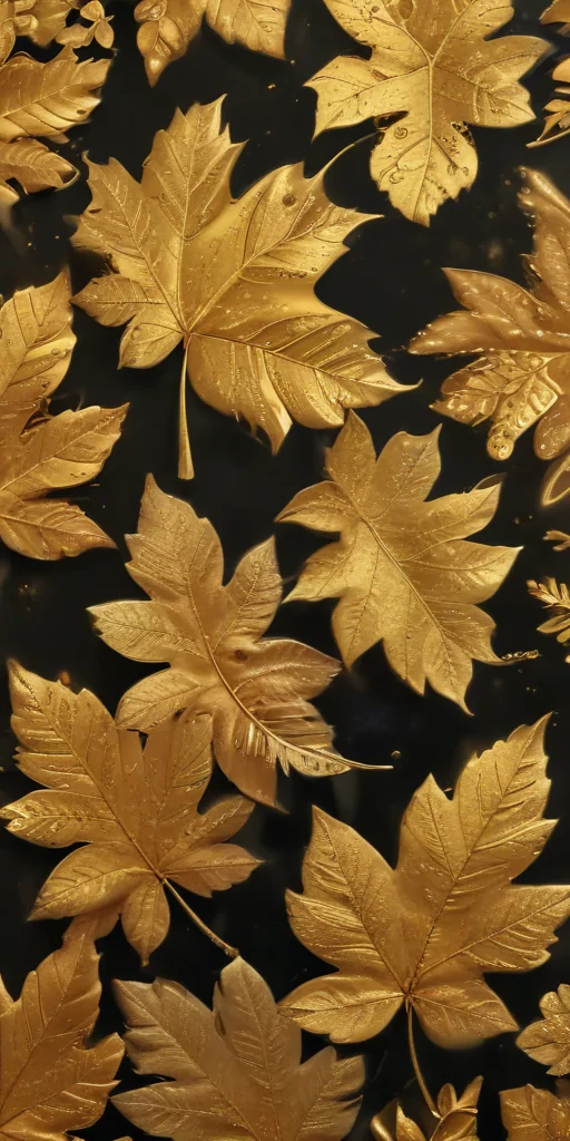 gold leaves png