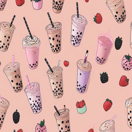 aesthetic boba tea background