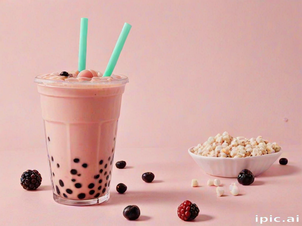 aesthetic boba tea background
