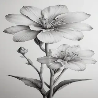 pencil drawings of flowers