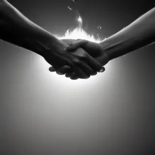 handshake black and white