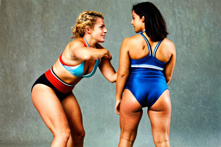 two women bikini wrestling