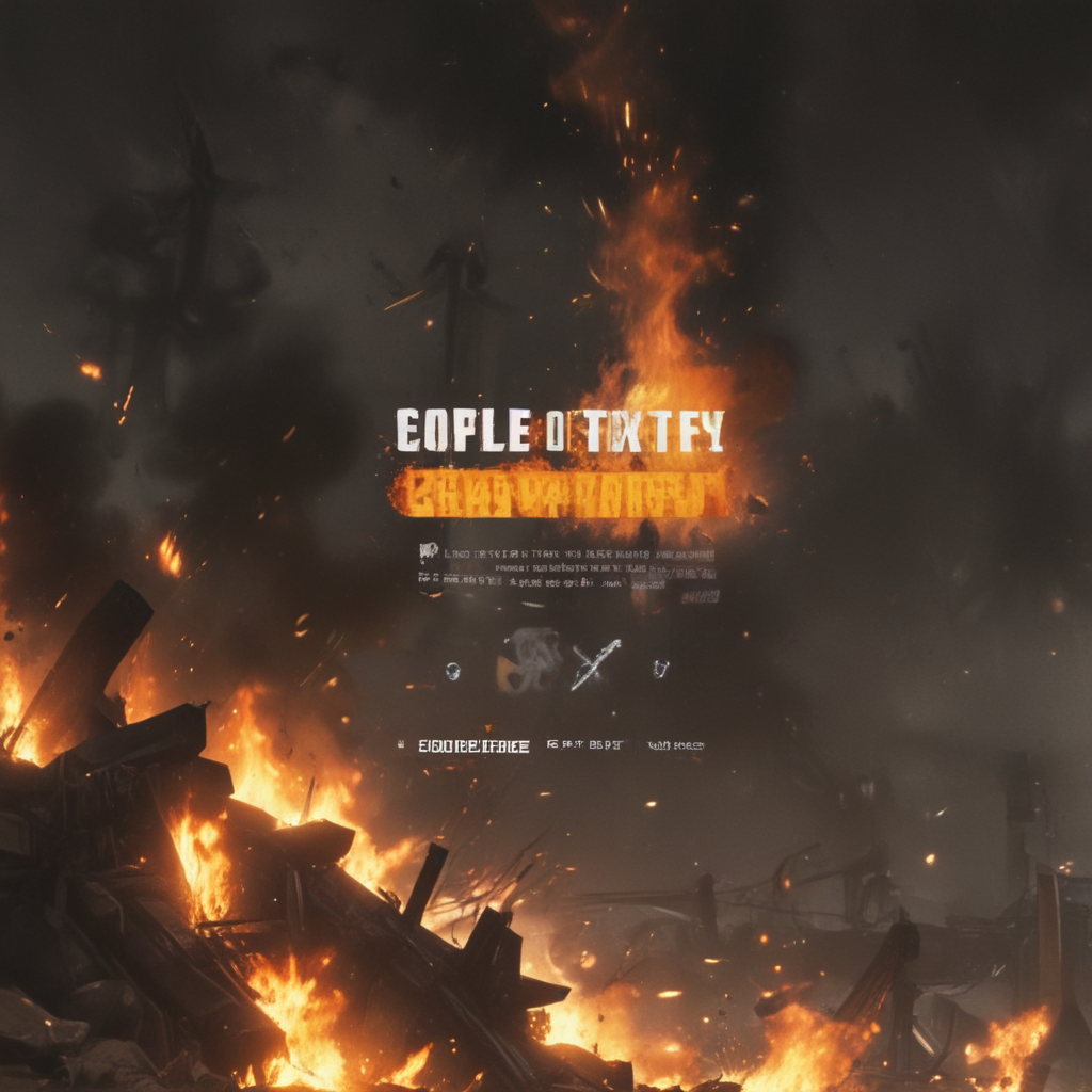 some text and fire coming from the upper part of the video game call of ...