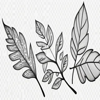 leaves clip art black and white