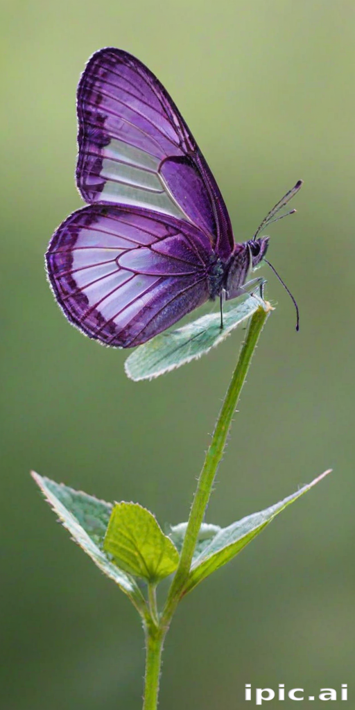 transparent purple butterfly