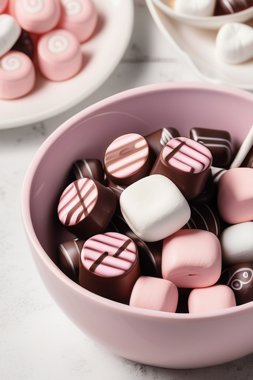 candy with chocolate and marshmallow