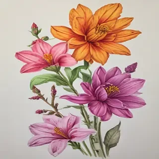 flower color drawings
