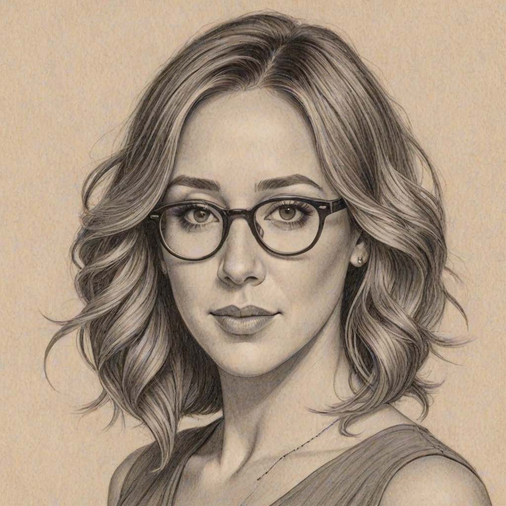 Alluring Haylie Duff, pencil sketch, portrait of Resplendent woman 1925s in glasses, hair style beatnik, outline, clear lines, fine lines, 8k