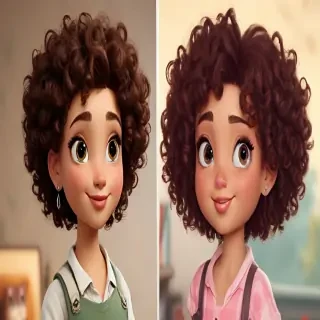 cartoon characters with curly hair