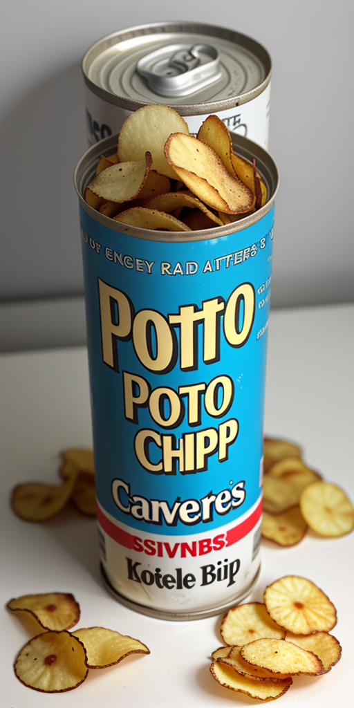 potato chips in a can