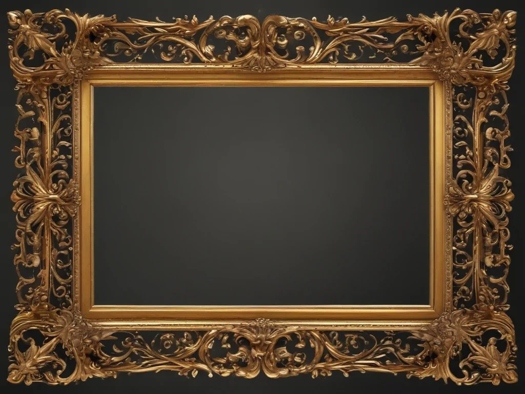Ornate Golden Picture Frame Ready for a Stunning Artwork Display