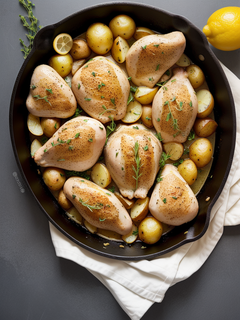 skillet lemon-herb chicken and potatoes