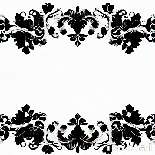 Elegant Black Floral Border Design on a White Background for Elegant ...