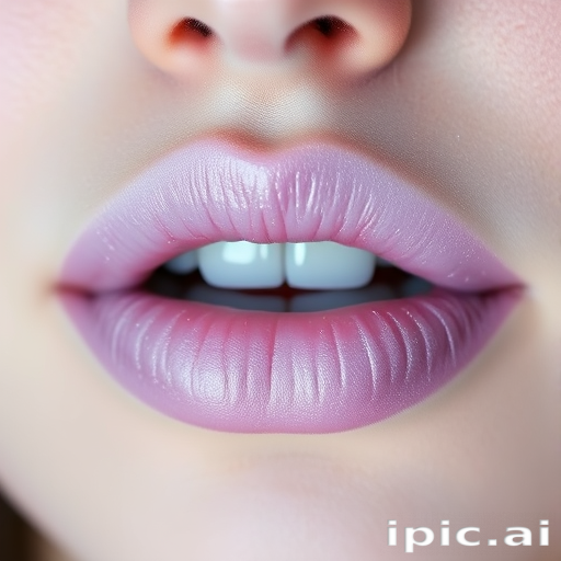 Frosted lilac lips with a subtle sparkle, ethereal and dreamy, evoking a sense of fantasy and whimsy in their delicate appearance