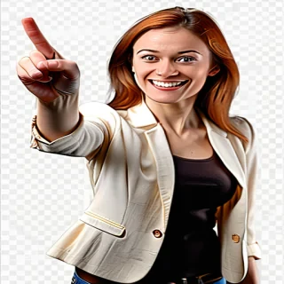 woman pointing png